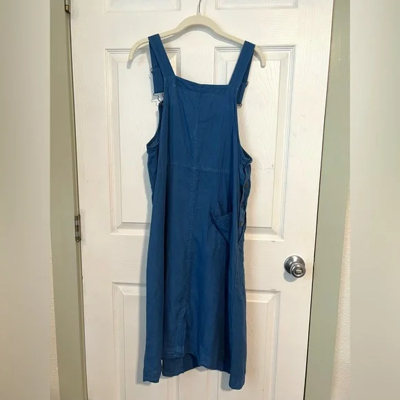 Gudrun Sjoden Blue Linen Overall Dress size Medium - Picture 2 of 3